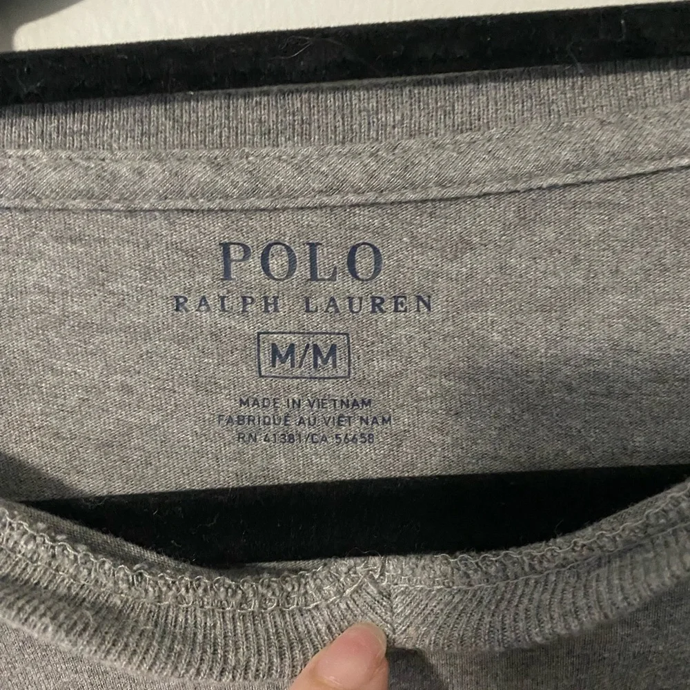 Mens Polo Ralph Lauren Gray V-Neck Tshirt